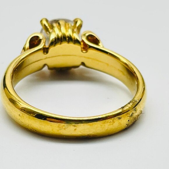 14KGE Crystal Band Ring Bridal Wedding Promise Commitment  Love Classic - Picture 2 of 9